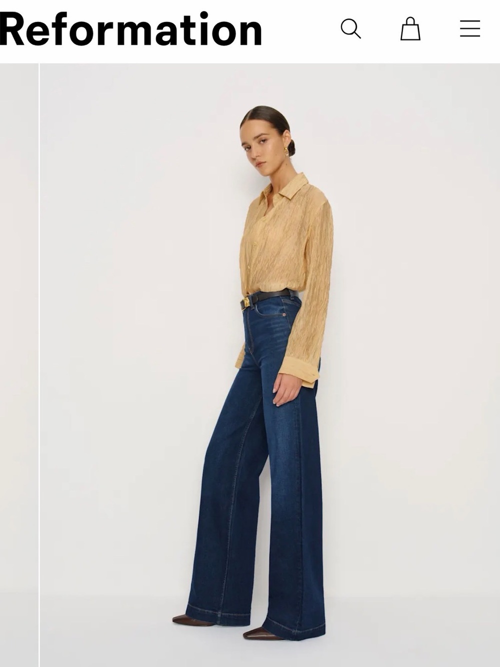 Reformation Bex Super Stretch High Rise Wide Leg Jeans - Picture 6 of 12